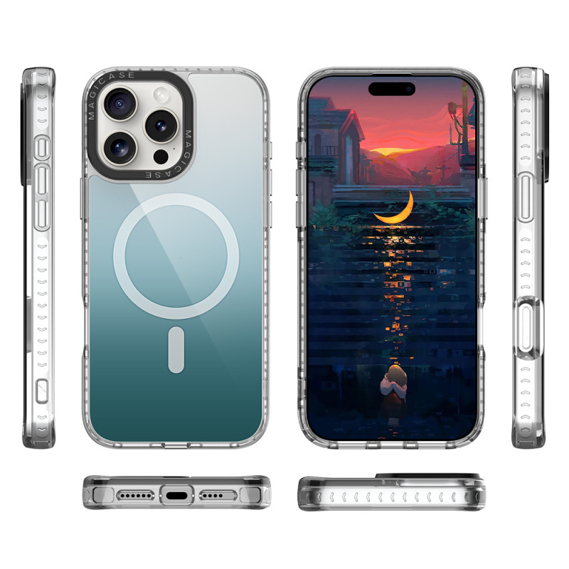 Apple 17 高級感溢れるマグネット式スマホケース 3in1 個性的な高級感 iPhone用交換可能な背面カバー ins風|undefined
