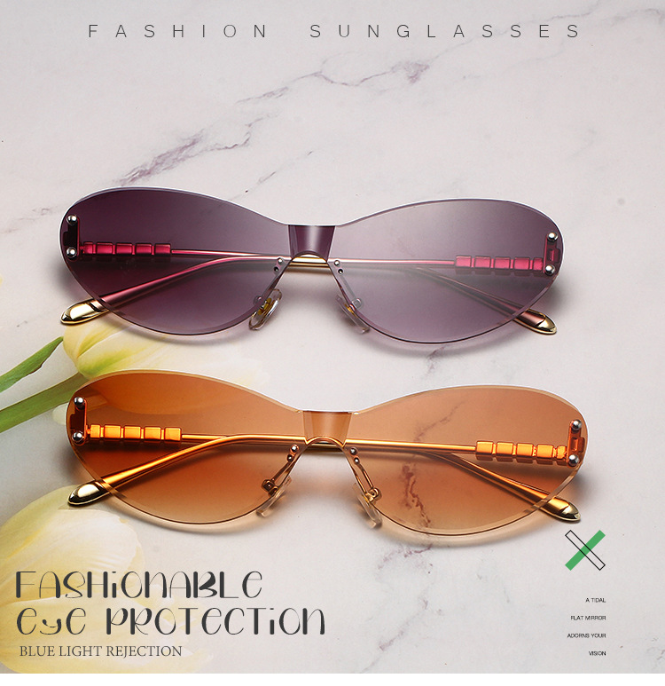 Men's Sunglasses New Ring Shaped Frameless Ocean Lens Sunglasses Anti Ultraviolet Catwalk Outdoor Driving Sunshade Fashion Sunglasses_viptrois.com