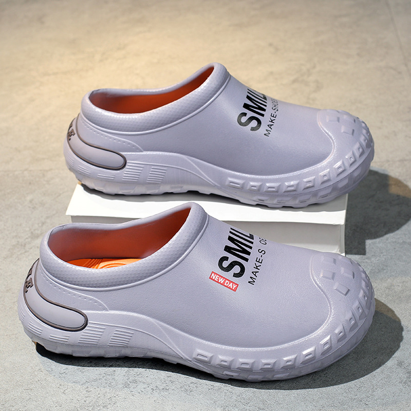 Pantuflas Baotou para hombres, tacones cálidos de invierno más zapatillas de algodón de terciopelo, zapatos de algodón grandes para el hogar antideslizantes e impermeables para uso exterior de los hombres