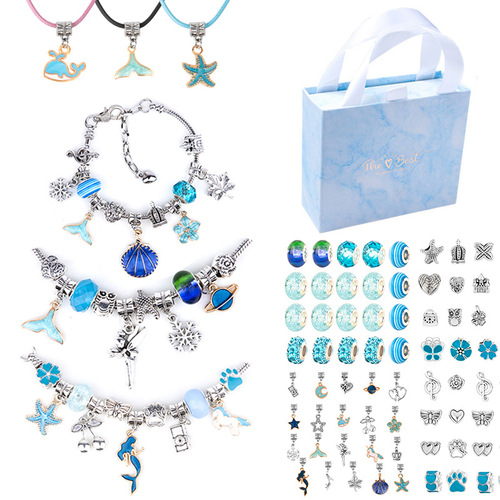 Cross-border best-selling children's bead necklace set DIY girl toy colorful crystal intelligence set