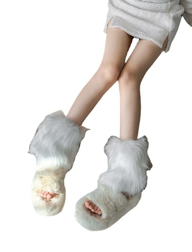Japanese plush socks leg covers hot girl calf socks women's Harajuku style JK uniform plus velvet thickened warm white socks
