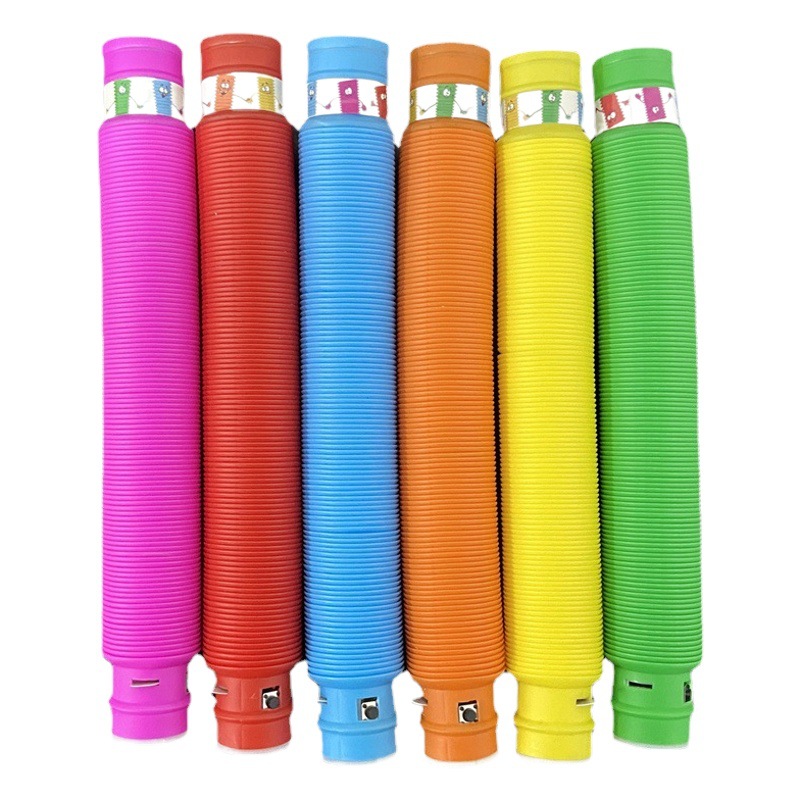 Flash transfronterizo fuelle de ventilación descompresión de luz LED tubo de agua pop tubo de descompresión luminosa tubo telescópico al por mayor