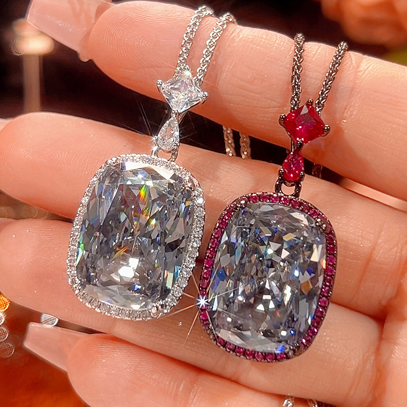 Nuevo modelo 2026, joyería Zhuang Shengsheng, colgante de lujo negro-gris con corte de nido de pájaro, piedra principal de 15*20