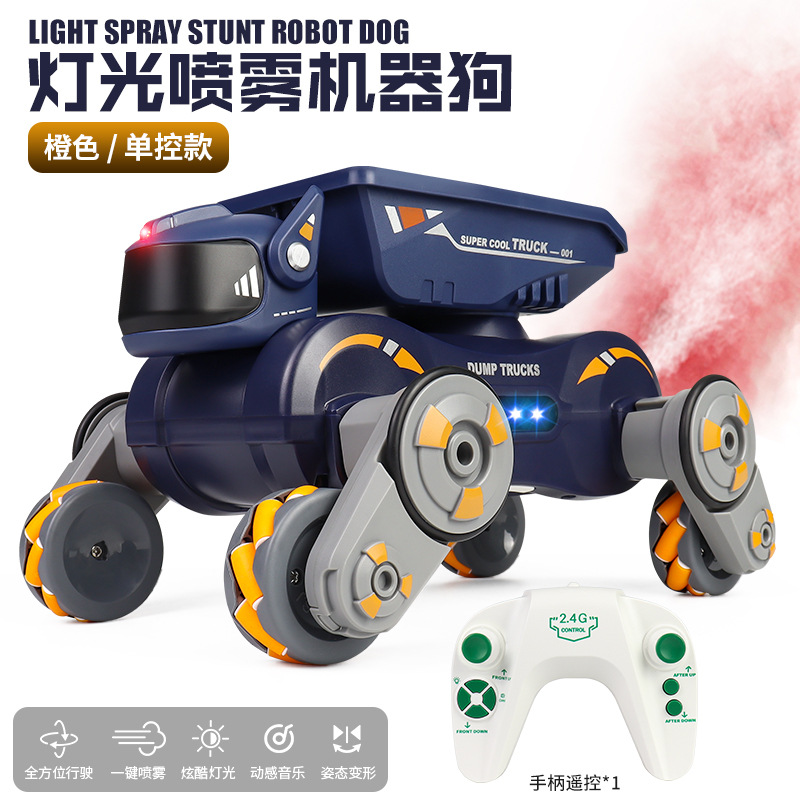 Nuevos productos transfronterizos 2.4G pulverización acústica y óptica perro mecánico de inducción de gestos de doble control de escalada cruzada a la deriva juguetes de vehículo de cuatro ruedas