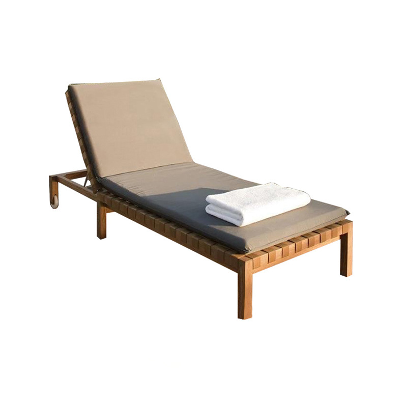 Cama de teca al aire libre patio villa piscina sillón jardín al aire libre alojamiento balcón arena impermeable madera maciza cama