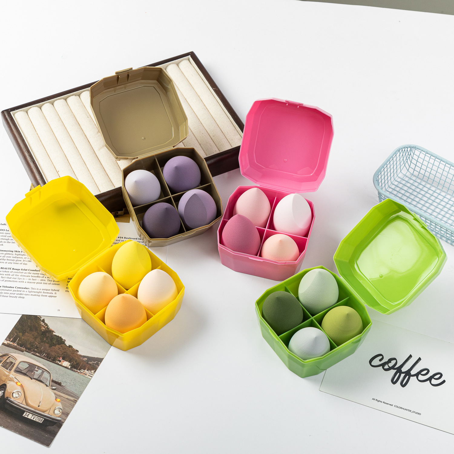 Set de esponjas de belleza transfronterizas, esponja de maquillaje flotante sin látex, esponja tipo cojín, no absorbe polvo, de doble uso para aplicación en seco y húmedo. image 11