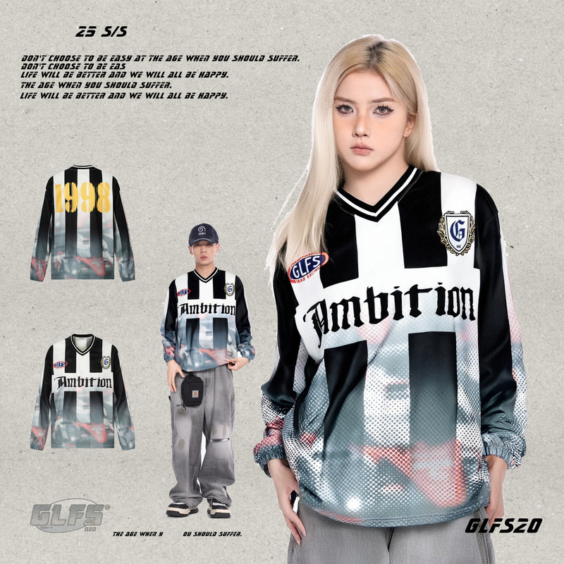 Glfs American Jersey Racing Ferrari Printed Long-Sleeved Mesh V-Neck T-Shirt Men's and Women's Bottoming Shirt Club Long t Glfs American Jersey Racing Ferrari Printed Long-Sleeved Mesh V-Neck T-Shirt Men's and Women's Bottoming Shirt Club Long t