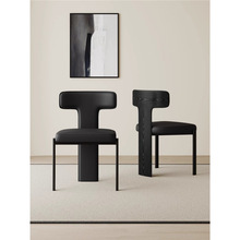 网红现代北欧实木餐椅家用意式样板房靠背椅设计师酒店餐厅洽谈椅