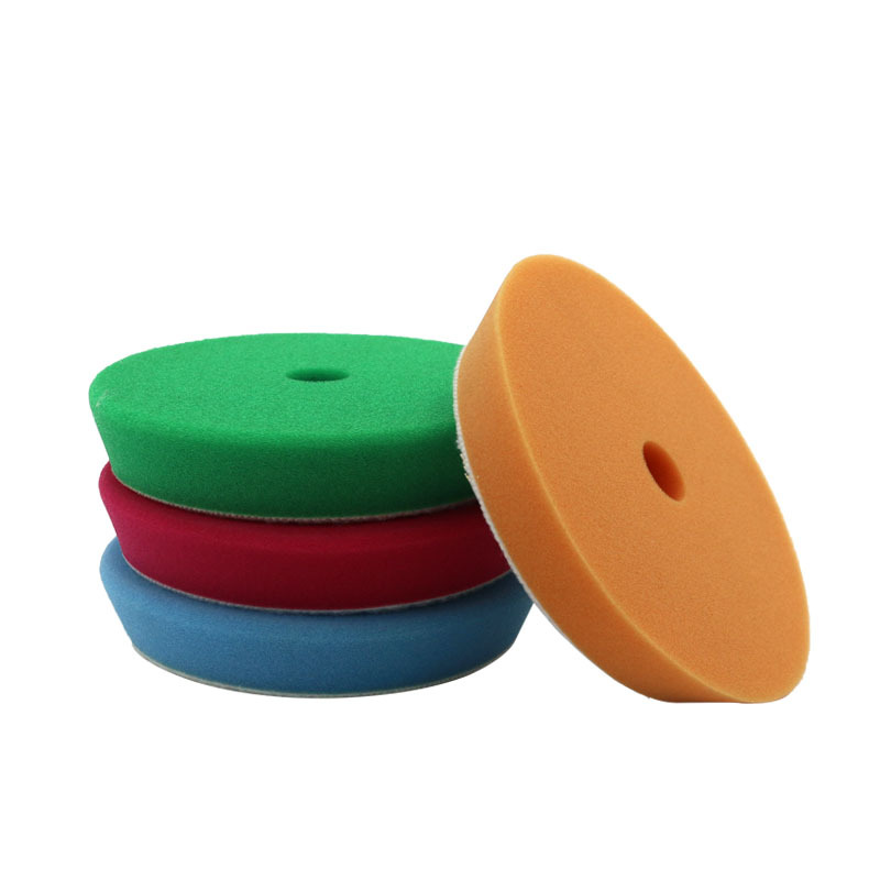 斜边型汽车美容抛光打蜡镜面还原盘自粘式海绵轮6寸研磨聚酯海绵