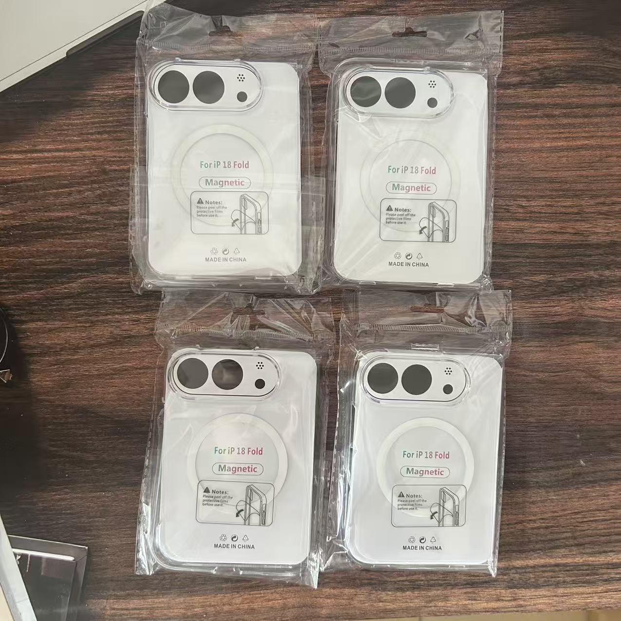适用苹果18DUO左右折叠屏PC透明磁吸手机壳不易发黄源头工厂 - 4