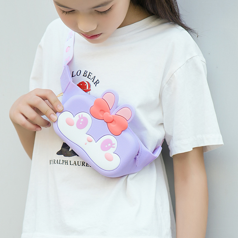 Q version of a cute cartoon silicone chest bag, crossbody bag, parent-child portable wallet for outings, children's [clearance sale]
