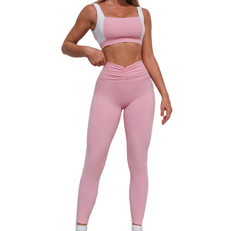 Nuevo chaleco deportivo transfronterizo de retroceso de color, mujeres, Europa y Estados Unidos, fitness, ropa de yoga, ropa apretada para mujeres.