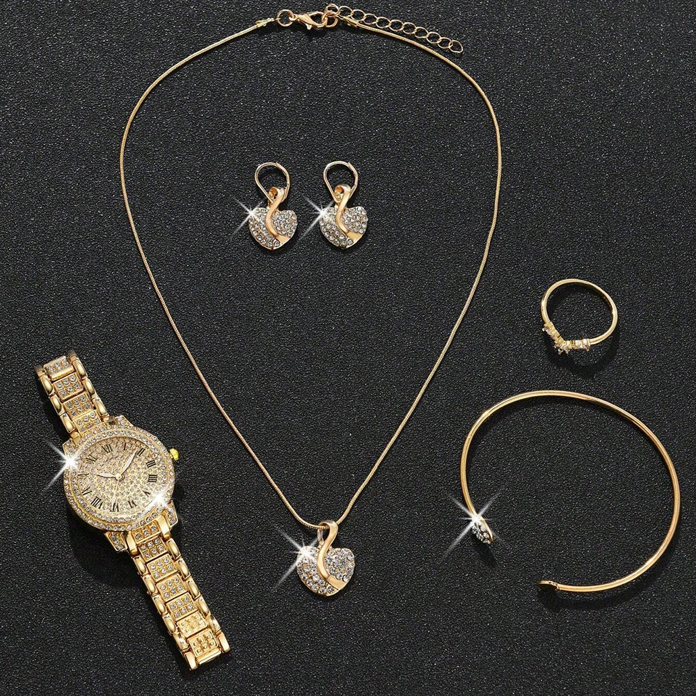 Explosiones transfronterizas Jubabo con diamantes para mujeres reloj conjunto de moda alta sensación romana reloj de cuarzo reloj de pulsera image 2