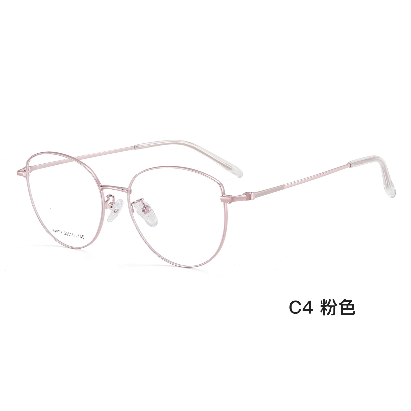 Elegante puro deseo de ojo de gato aleación de alta calidad marco de gafas retro chapado IP ± 15 grados gafas flexibles con gafas al por mayor