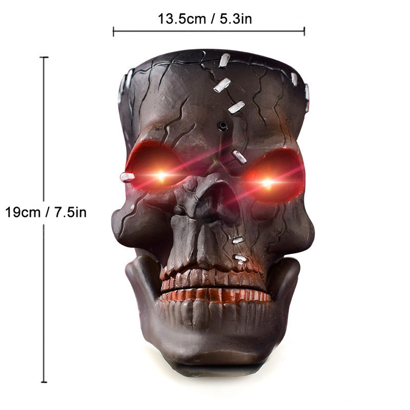 Halloween cráneo colgante iluminiscente eléctrica sonora cráneo fantasma casa fantasma habitación secreta fiesta disfraz de hechizo props