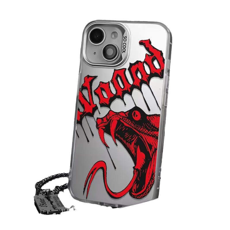 Nueva cabeza de serpiente inglesa para iPhone 16 funda para teléfono móvil Apple 15promax/14 anti-caída 13pro12 Europa y América