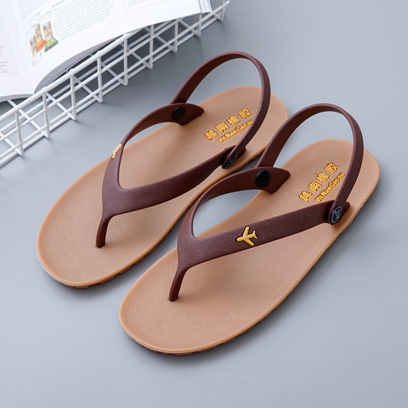 Vietnamese Rubber Sandals Summer Men's Tire Pattern Solid Bottom Non-Slip Wear-Resistant Dual-Purpose Casual Beach Flip-Flops