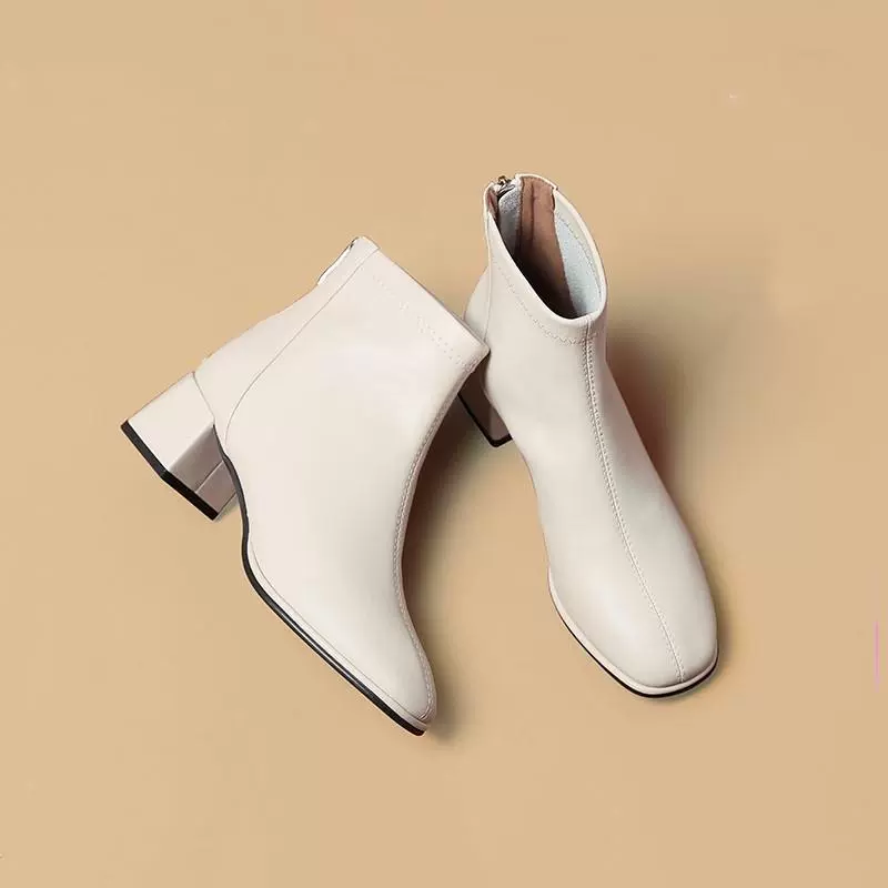 Martin сапоги женские осенние пушисто-белые французские маленькие короткие сапоги женские зимние 2021 новые нетто красные толстые каблуки тощие сапоги