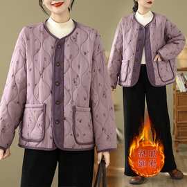 实拍 冬季新款韩系小碎花立领羽绒棉服大码宽松复古大版棉衣
