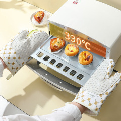 Kitchen anti-scalding gloves wholesale thickened microwave oven silicone non-slip high temperature resistant baking baking insulation gloves