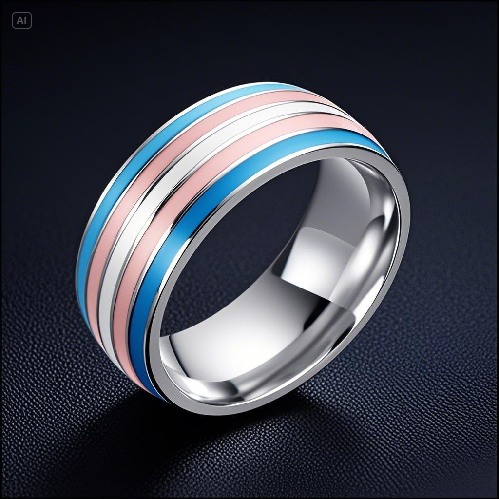 brand retro rainbow universal ring stainless steel for men and women