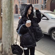 牛仔撞色拼接小众设计感黑色棉服女冬季2024新款韩系超好看外套