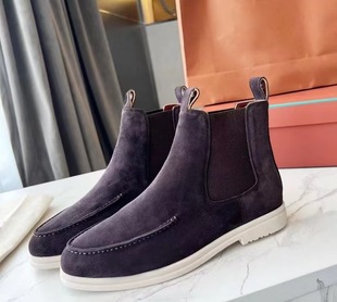 Men's Chelsea boots elastic boots autumn and winter New short boots and ankle boots white bottom shoes LP couple shoes flat plus size
