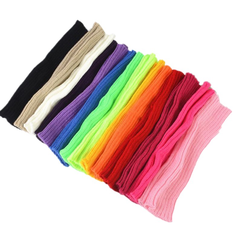 Yifan Spring and Autumn Outdoor Sunscreen Korean Solid Color Ins Fluorescent Distinctive Mid-length Sleeve Knitted Flat Needle Arm Cover
