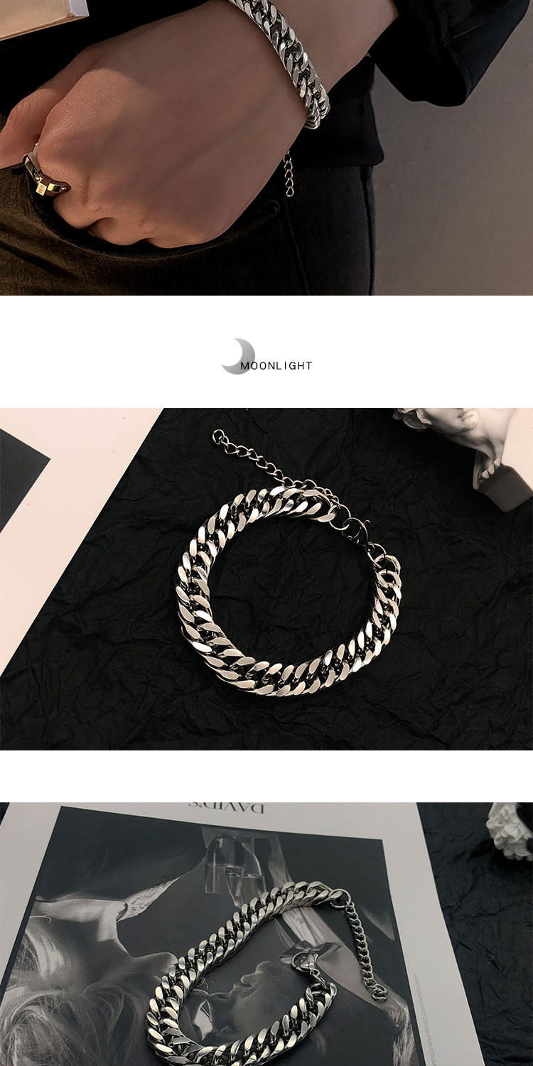 Solid Color Pattern Men's Gender Plating Design Hip-Hop Solid Color Titanium Steel Plating Men's Bracelets Men's Chain Bracelets