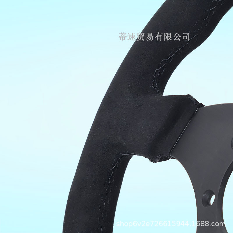 Factory Direct Sales Car Modification Momo Steering Wheel 13-Inch 330mm Black Matte Leather Flat Universal Steering Wheel