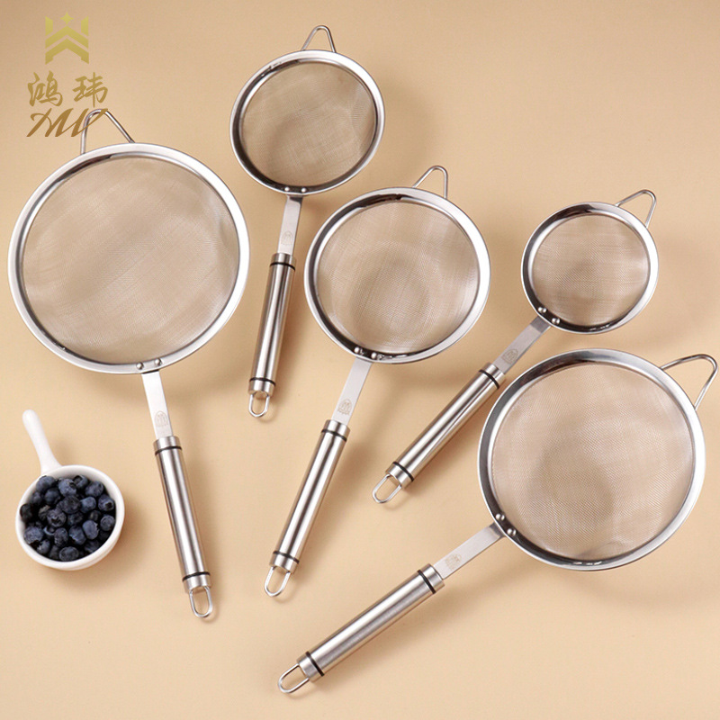 304 Stainless Steel Filter Net for Soy Milk and Juice, Household Kitchen Strainer, Restaurant Strainer Spoon, Oil Filter Screen