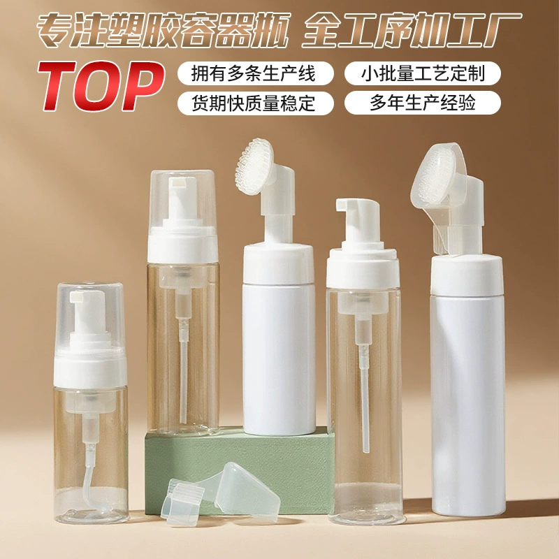 Флакон-дозатор для пены из ПЭТ, 100 мл, 120 мл, с нажимным механизмом, белый пластик, в наличии на складе, от производителя