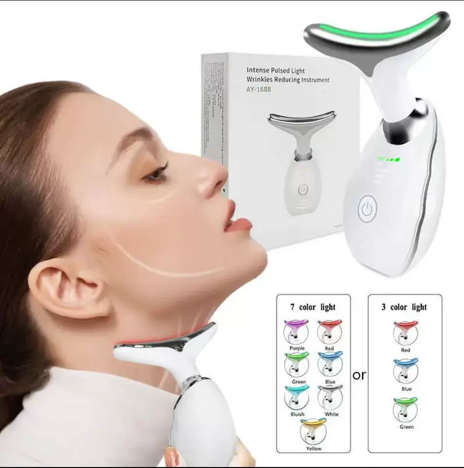 Трехцветный семицветный массажный инструмент для ухода за шеей