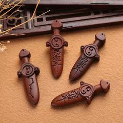 雷撃色の棗桃木紫薇七星小剣ペンダント 道教法具 木製工芸品 寺院景勝地卸売