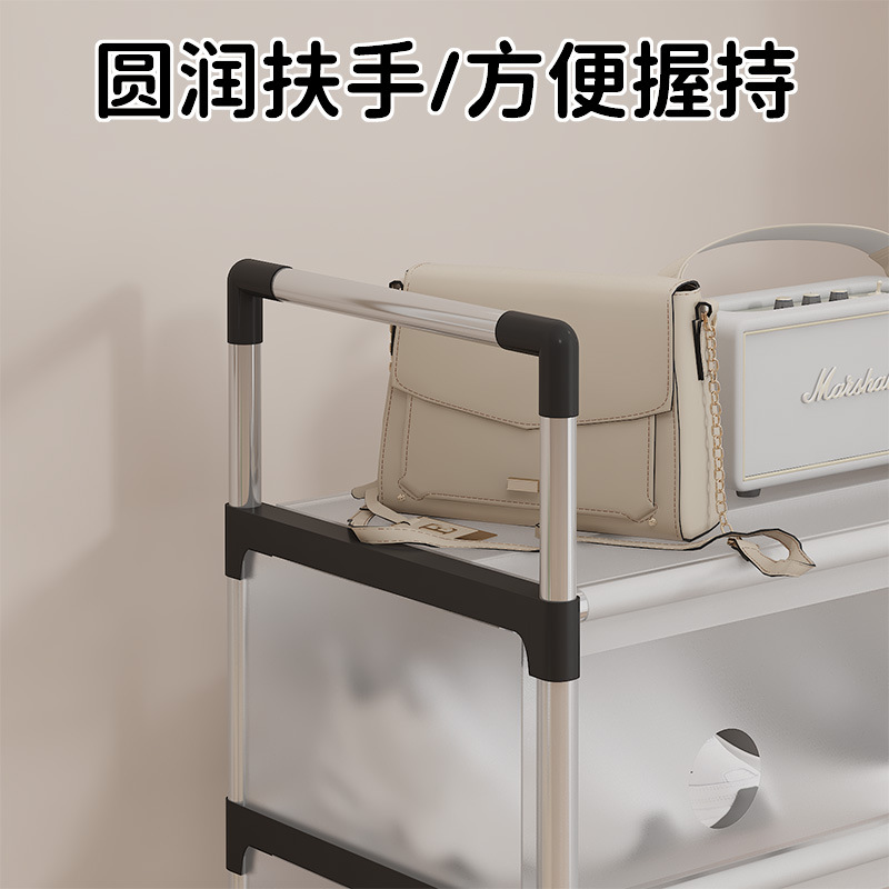 Estante de zapatos multicapa a prueba de polvo fácil de almacenar artefactos mágicos puerta dormitorio cubre espacio pequeño gabinete de zapatos multifuncional hogar ahorro de espacio image 3