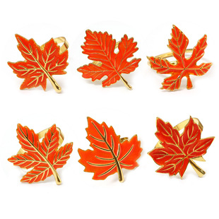 Cross-border new color metal Maple Leaf napkin ring autumn collection table decoration napkin ring napkin buckle factory direct supply