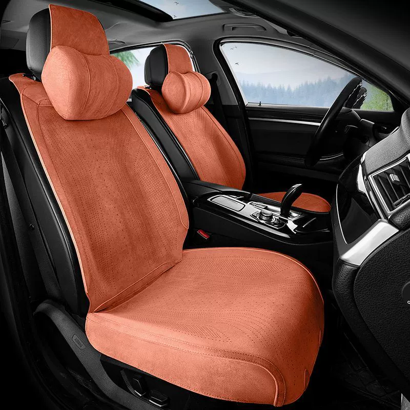 Новая замшевая подушка для автомобильного сиденья, универсальная для всех сезонов, маленькая талия, дышащая летняя подушка для сиденья, чехол на половину сиденья.