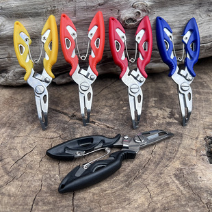 Luya pliers multi-functional curved mouth stainless steel fishing scissors PE line strong horse line scissors special fishing tools