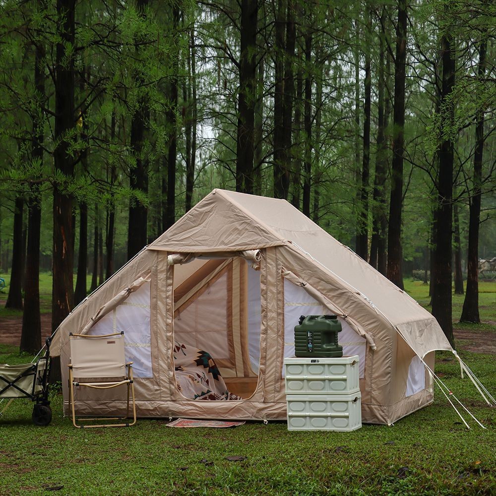 Carpa inflable liviana Camping al aire libre estilo de casa Camping cálido durante la noche Casa completa Viaje a prueba de humedad de cuatro estaciones