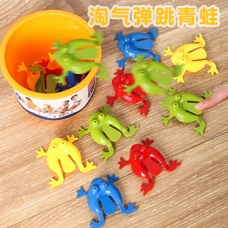 Jumping Little Frog Mini Jumping Frog Press Bouncing Toad Kidsren's Post-8090 Nostalgic Family Interactive Toy