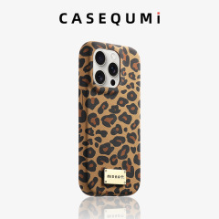 ブラウン豹紋はアップル16携帯ケースリンゴ16promax新iphone16 proセット15転倒防止14