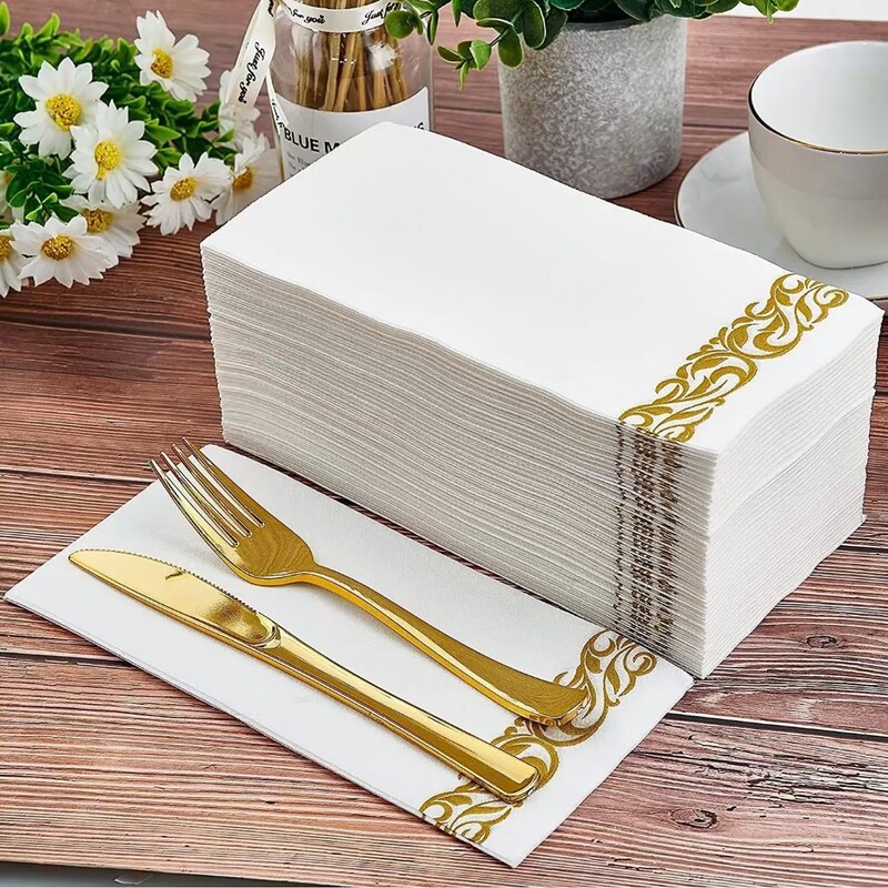 Dust-Free Napkins Amazon Cross-Border Dust-Free Napkins Export Western Napkins Gold Silver Rose Gold Business Gifts