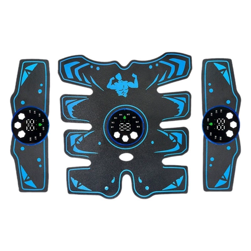 Новый интеллектуальный двухволновый двойной выход, 8-компонентный массажер для мышц живота, 8-режимный 29-скоростной импульсный фитнес-массажер EMS