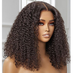 200 Density kinky curly human hair wig lace headgear Xuchang human hair wig