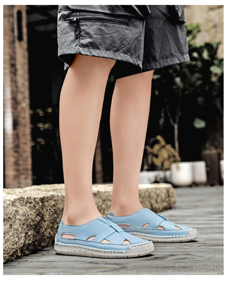 Dép sandal nữ quai ngang đế bằng dệt mềm nhẹ chống trượt đi biển — 2509 màu, 2509 màu hồng, 2509 quả mơ, 2509 xanh chi tiết 33