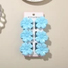 #2 Blue [6-piece set with card] 4cm pearlescent five-petal flower style