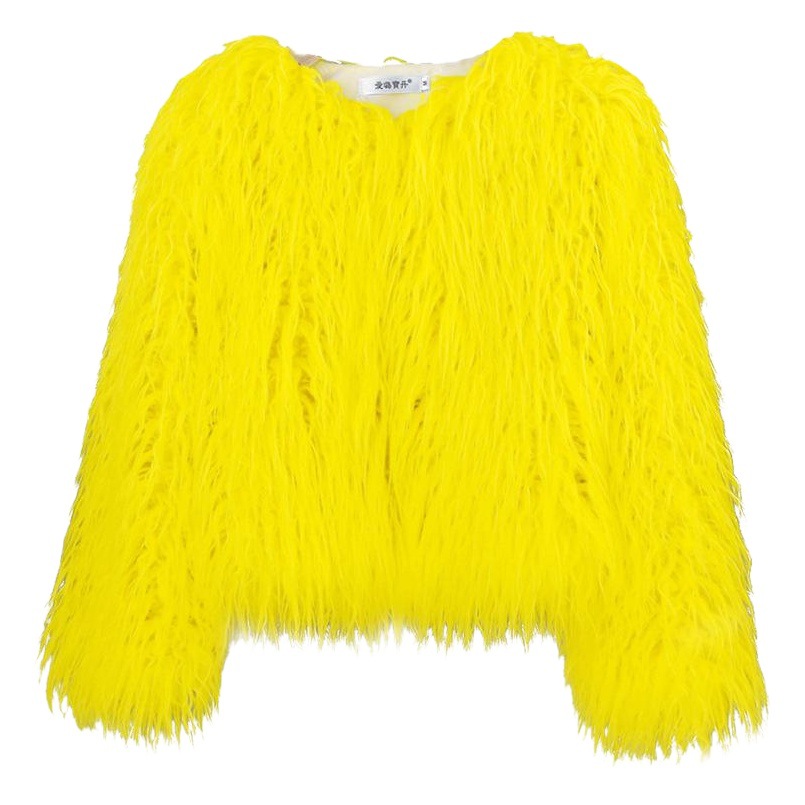 AliExpress foreign trade supply fur faux fur coat Korean style solid color tan wool women's short coat factory straight