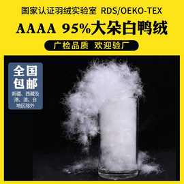 4A大朵白鸭绒95%种鸭绒蓬松度720清洁度800水洗95羽绒大朵现充绒