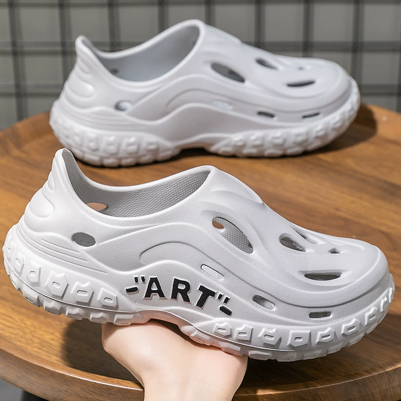 Плоские тапочки Crocs мужские для лета, обувь с толстой подошвой, ощущение дерьма Баотоу кокосовые спортивные обувь для улицы пляжной