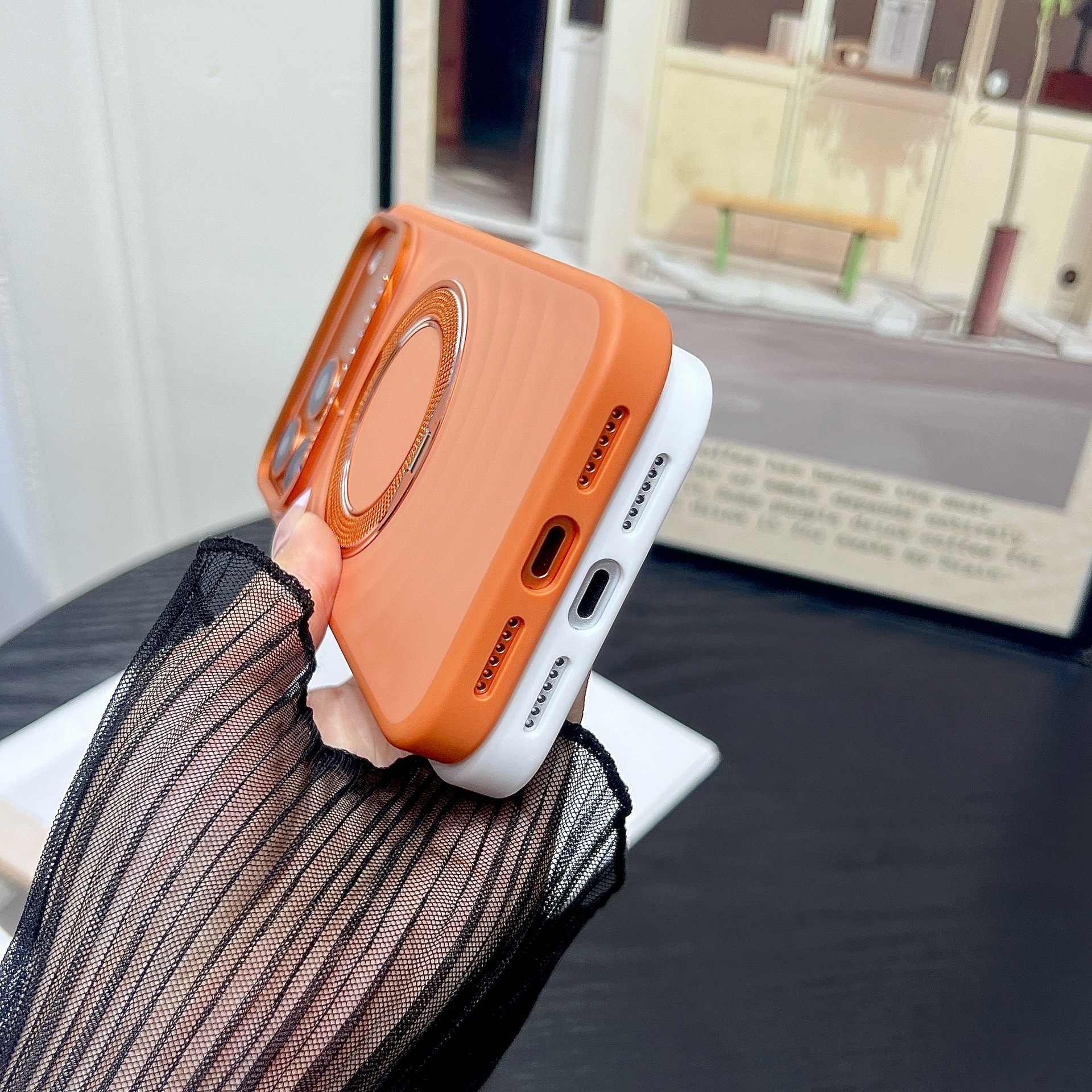 Magnetic Phone Case With Rotating Stand For Iphone Luxury Wave_voghion.com